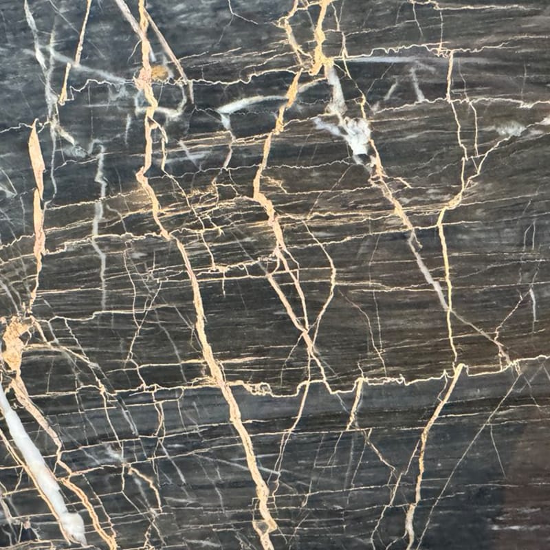 3D Black Marble pattern with deep black color and striking natural veining.