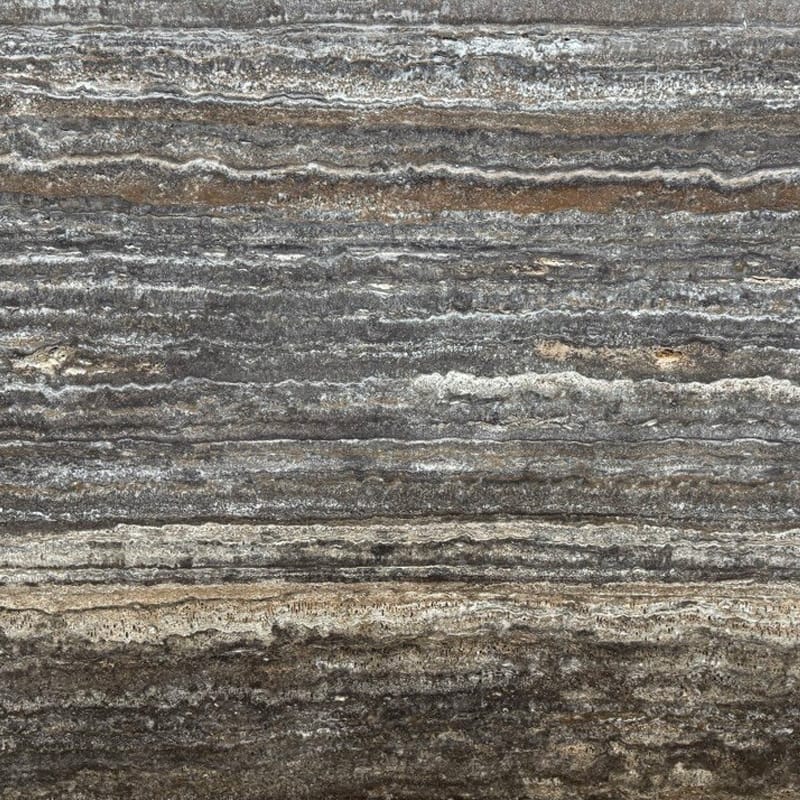 Silver Travertine pattern with natural silver-gray veining and texture