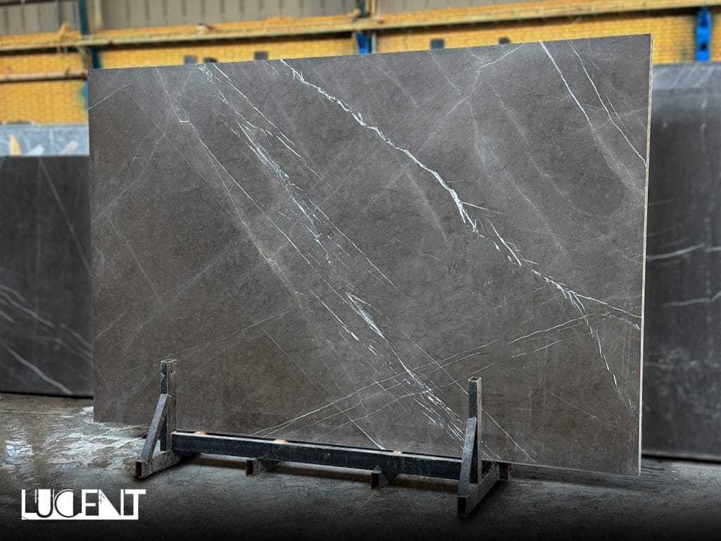 Pietra Gray Marble used in modern interior design, showcasing its elegant gray texture with white veins.